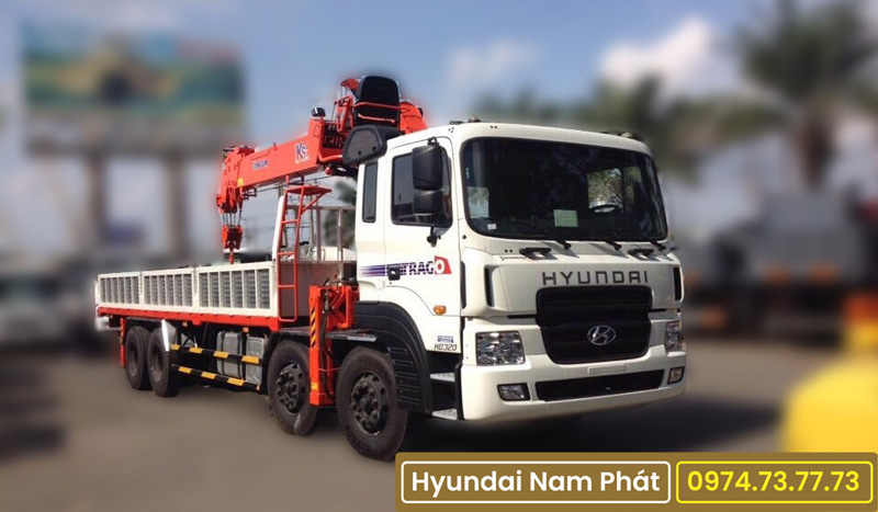 Xe Tải Hyundai 4 Chân HD320 Gắn Cẩu KangLim 10 Tấn KS2605